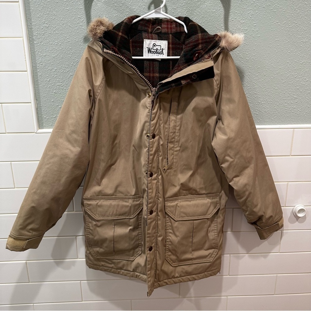 Woolrich | Mens vintage wool lined parka jacket coyote fur trim hood size Medium